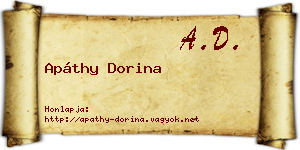 Apáthy Dorina névjegykártya